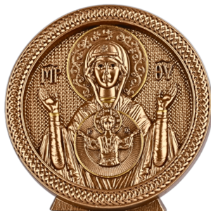 Mother Mary and Child Jesus (Round) - 5" Table Top | Handcrafted Christian Religious Articles