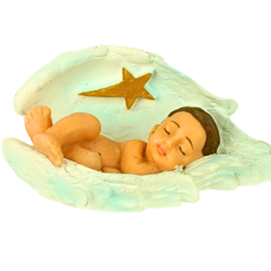 Baby in feather - 3.5" Table Top | Handcrafted Christian Religious Articles