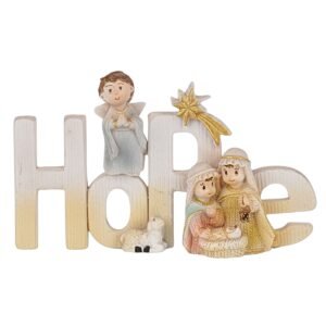 Hope with Nativity - 5"x3" Tabletop | Handcrafted Christian Religious Articles