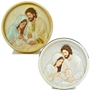 Christmas Holy Family Round - 5" Table Top | Handcrafted Christian Religious Articles