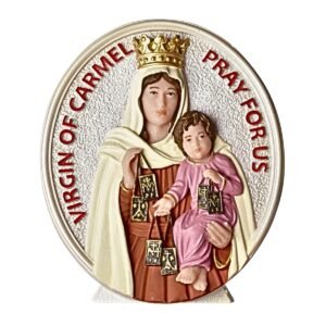 Virgin of Carmel - Oval Table Top | Handcrafted Christian Religious Articles