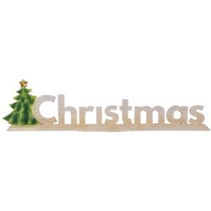 Christmas with Tree - 4.25"x17" Tabletop | Handcrafted Christian Religious Articles