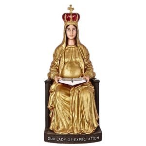 Our Lady of Expectation Sitting - 8.5" Statue | Handcrafted Christian Religious Articles