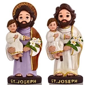Kids St. Joseph with baby Jesus- 4" Statue | Handcrafted Christian Religious Articles