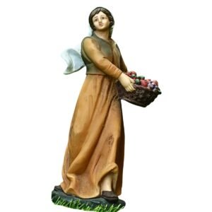 Lady with Fruit Basket - 8" Village set, Crib Extras | Handcrafted Christian Religious Articles