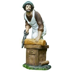 Carpenter - 8" Village set, Crib Extras | Handcrafted Christian Religious Articles