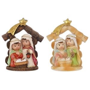 KIDS Holy Family Set in House - 4" Statue | Handcrafted Christian Religious Articles