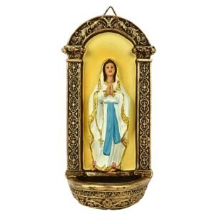 Our lady of Lourdes - 7" Holy Water Font‚ Decor | Handcrafted Christian Religious Articles
