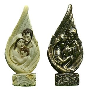 Holy Family in a Leaf - 7" Table Top | Handcrafted Christian Religious Articles