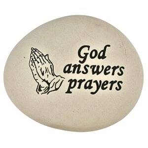 God answers prayers Pebble - 3" Table top | Handcrafted Christian Religious Articles