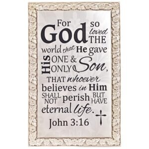 John 3:16 - 5.5" Resin Frame | Handcrafted Christian Religious Articles