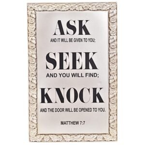 Matthew 7:7 - 5.5" Resin Frame | Handcrafted Christian Religious Articles