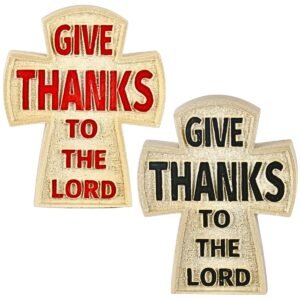 Give thanks to the Lord Cross - 2" Table Top | Handcrafted Christian Religious Articles