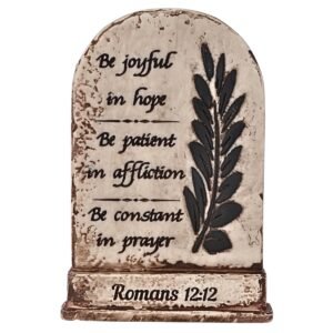 Romans 12:12 - 5.75" Table Top | Handcrafted Christian Religious Articles