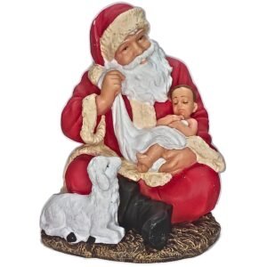 Santa with baby - 6" Statue | Handcrafted Christian Religious Articles
