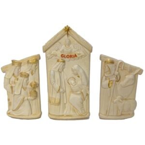 Nativity Art - 7"x5" 3 Part Crib‚ Decor | Handcrafted Christian Religious Articles